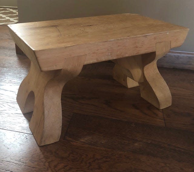 In addition to being a teacher, Carl Carlson was a talented carpenter who also possessed an artistic flair, according to former Gaylord school superintendent Brian Pearson. Here is a stool made for Pearson by Carlson back in 1981.