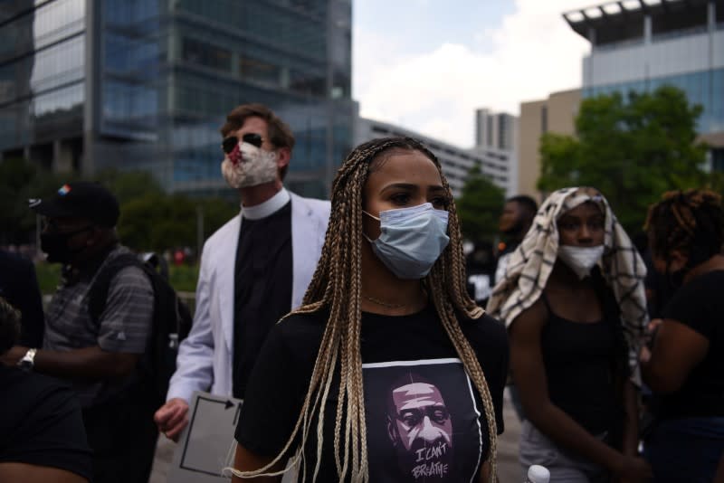 Protesters gather against the death in Minneapolis police custody of George Floyd, in Houston