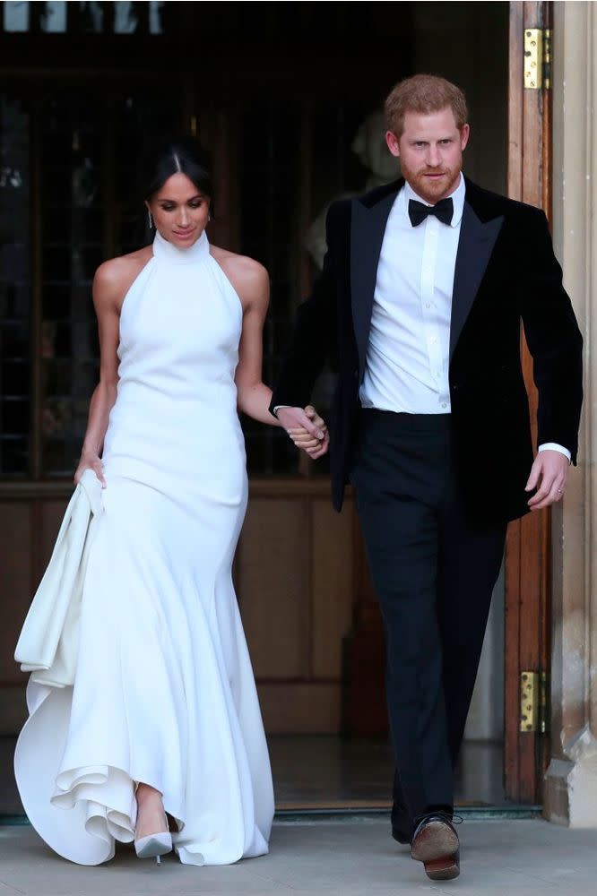 Meghan Markle and Prince Harry on their way to their wedding reception