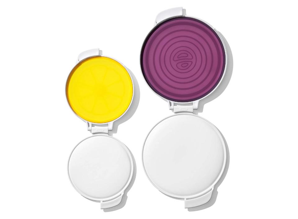 This set includes two colorful lemon and onion savers. (Source: Amazon)