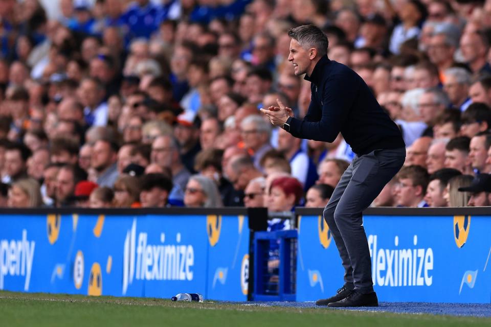 McKenna urges on his team at Portman Road, where they have lost only once all season (Getty)