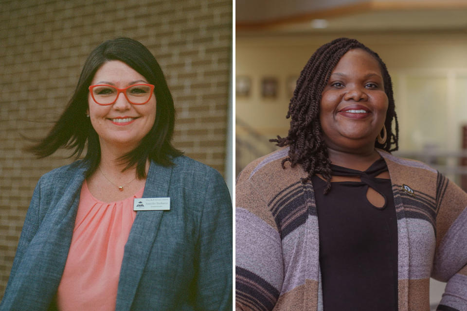 Superintendent Jennifer Barbaree (left) and local HBCU education dean Kimberley Davis (right) have ignited a rare friendship to reshape Pine Bluff’s next generation of teachers. (Marianna McMurdock/The 74)