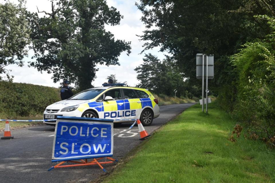A police cordon on Charley Road after Megan’s body was found (Matthew Cooper/PA) (PA Wire)