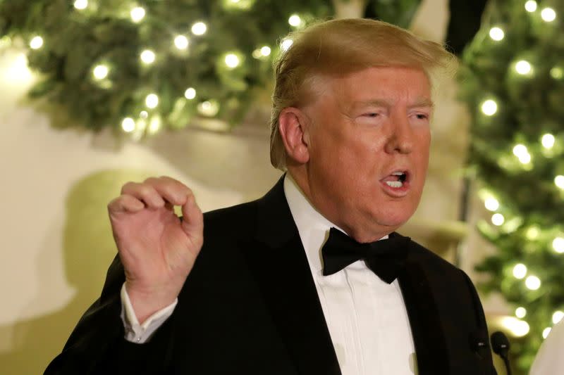 FILE PHOTO: President Donald Trump delivers remarks for the Congressional Ball in Washington