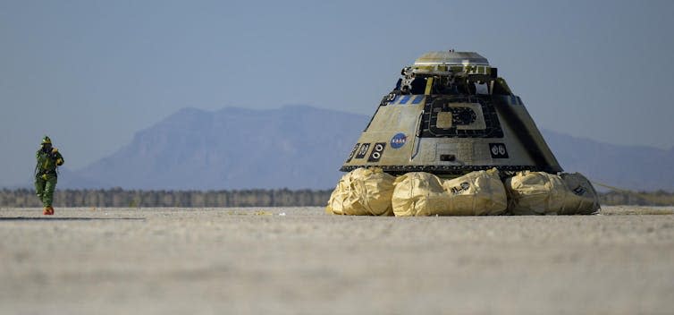 Boeing Starliner after landing at White Sands.