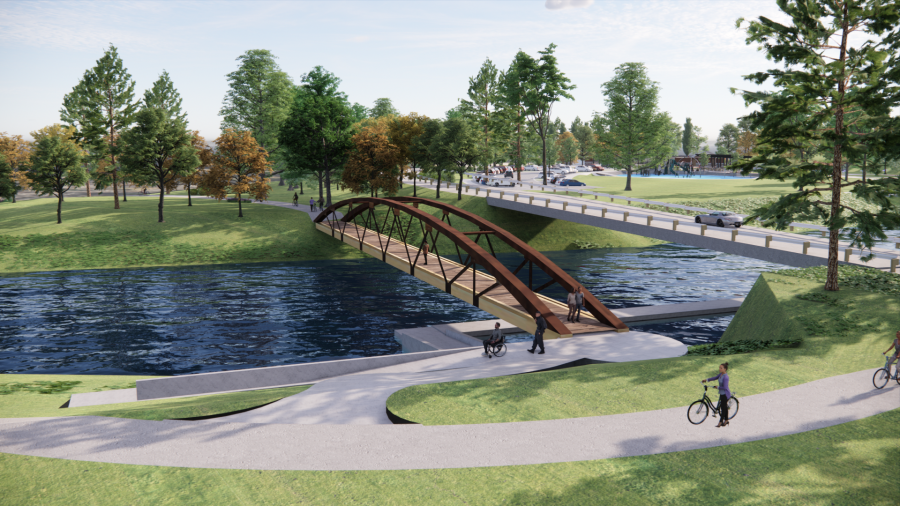 A rendering of the planned pedestrian bridge in Ada Township. (Courtesy Progressive Companies/Connecting Community in Ada)