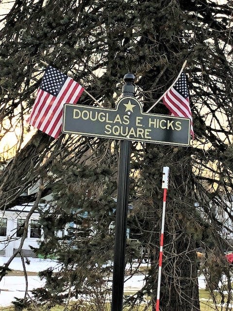 Douglas E. Hicks Square at the intersection of Main, Nichols and Eaton streets in Westminster.