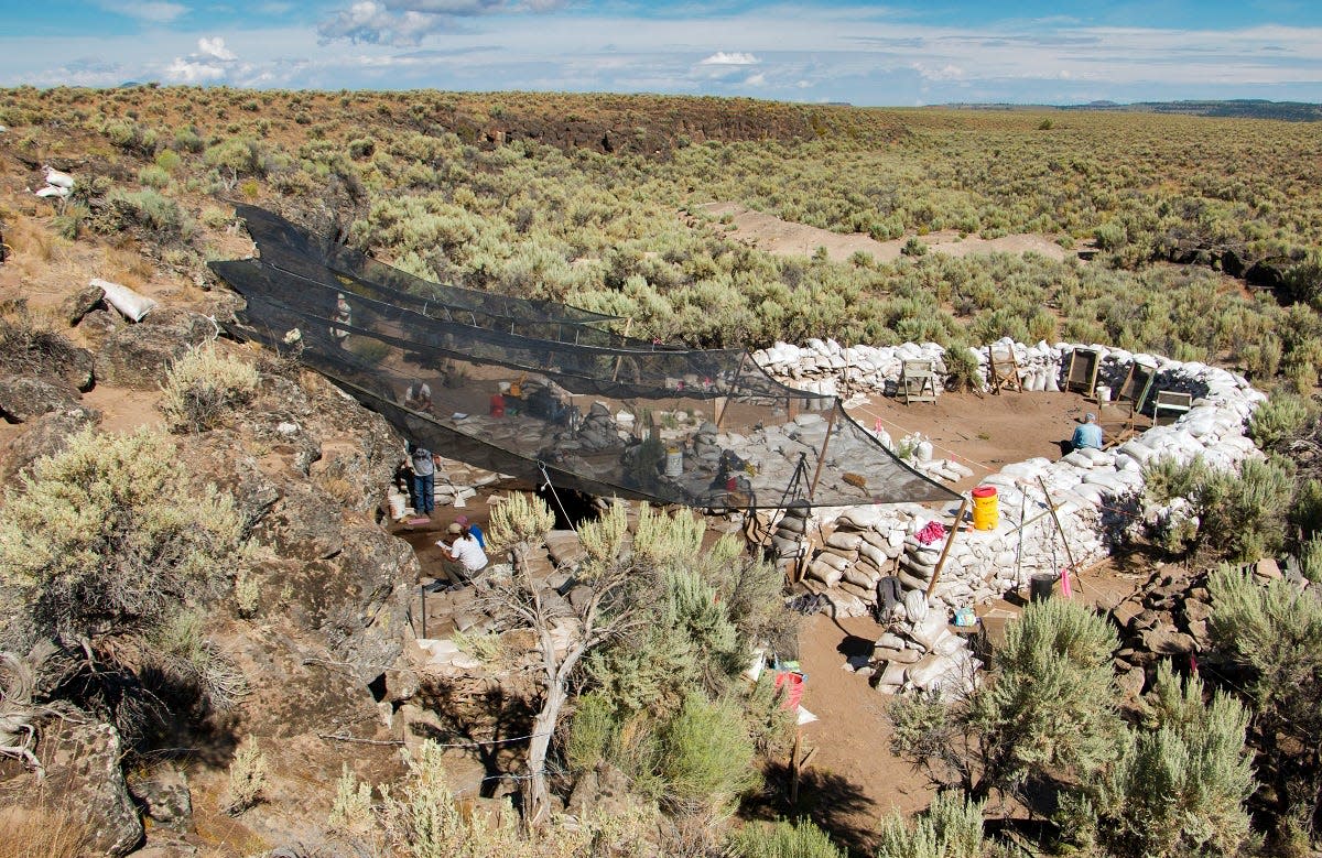 The Rimrock Draw Rockshelter in 2015. A new discovery suggests the area is one of the oldest known human occupations in North America.