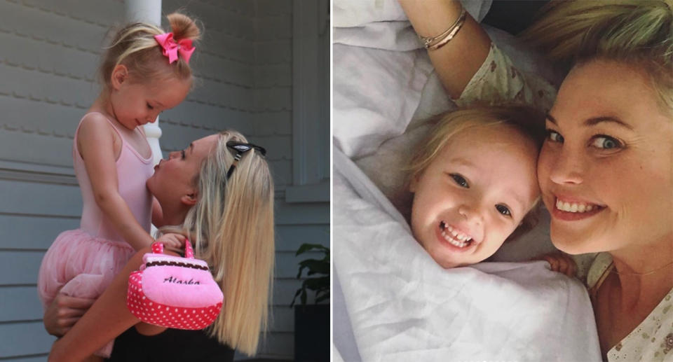 Two photos showing Jaimi Kenny and Trixie Box playing and smiling together.