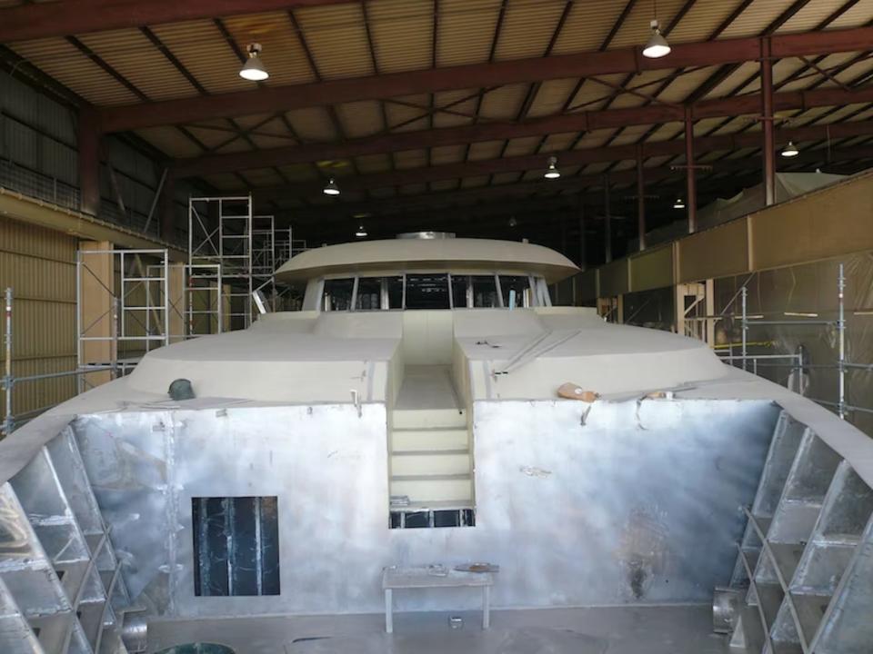 Inside the unfinished 168-foot Trinity Tri-Deck Superyacht being auctioned by Boathouse Auctions