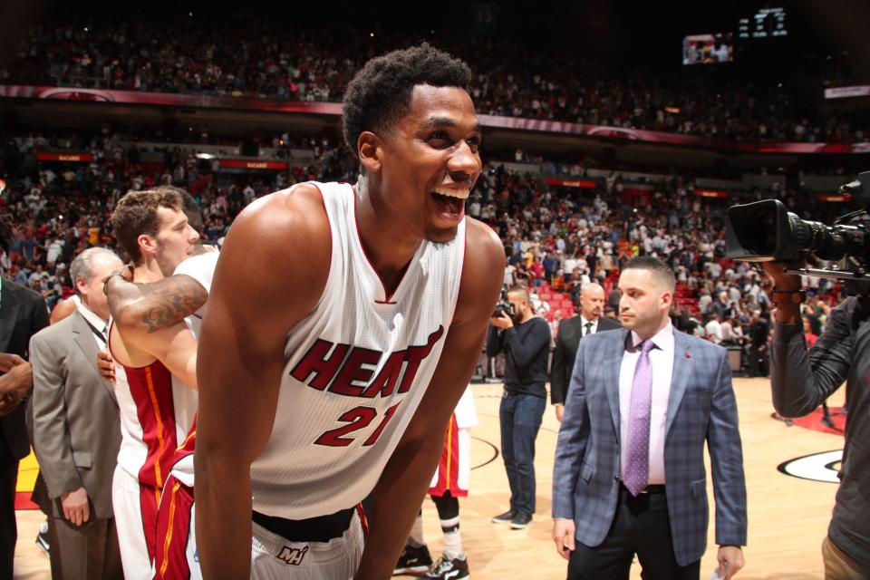 Hassan Whiteside smiles like a man who knows he's still got a shot. (Getty Images)