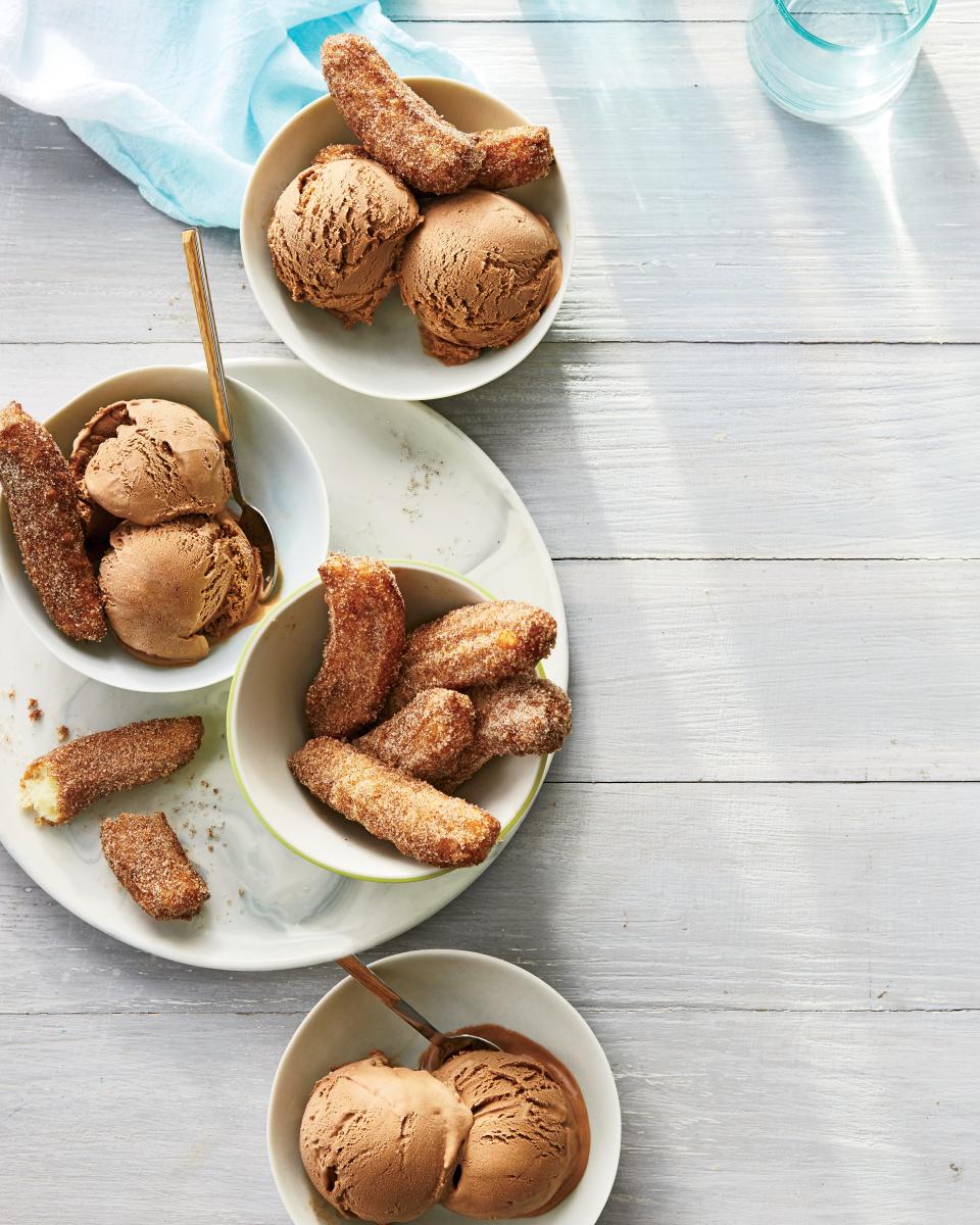 Churros and Smoked Chocolate Ice Cream