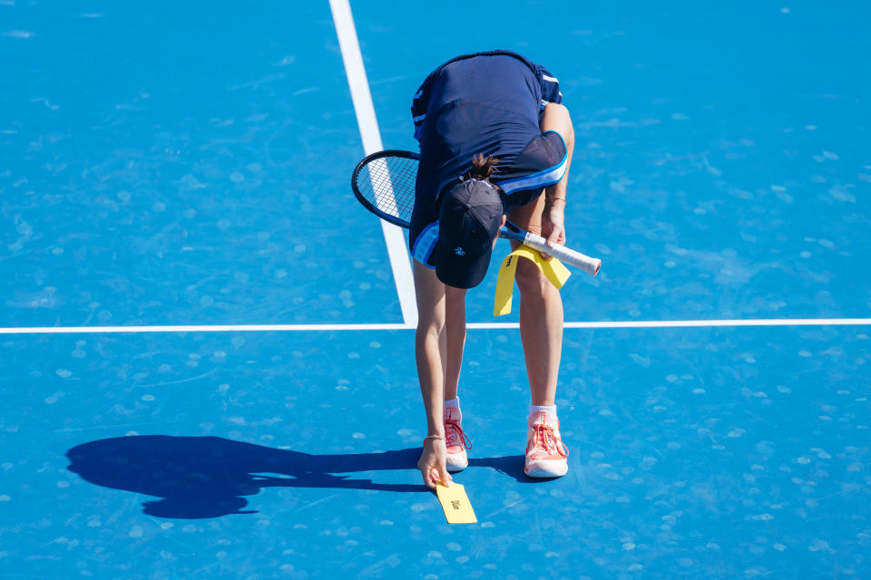 MELBOURNE, AUSTRALIA - JANUARY 13: Ajla Tomljanovic of Australia practices ahead of the 2023 Australian Open at Melbourne Park on January 13, 2023 in Melbourne, Australia. (Photo credit should read Chris Putnam/Future Publishing via Getty Images)