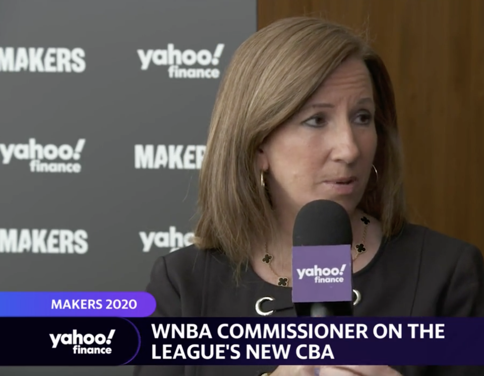 WNBA Commissioner Cathy Engelbert. (Source: Yahoo Finance)