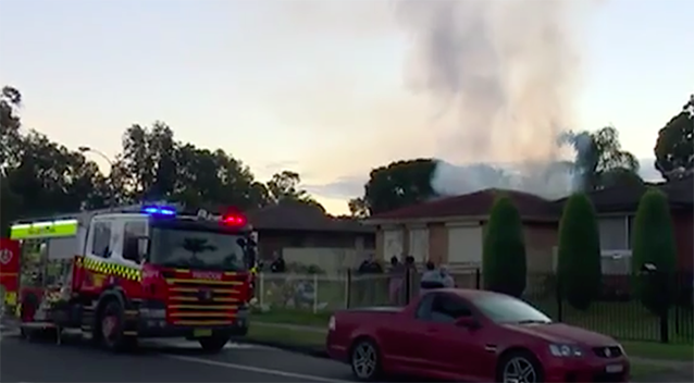 The blaze consumed the family home in Doonside. Source: 7 News