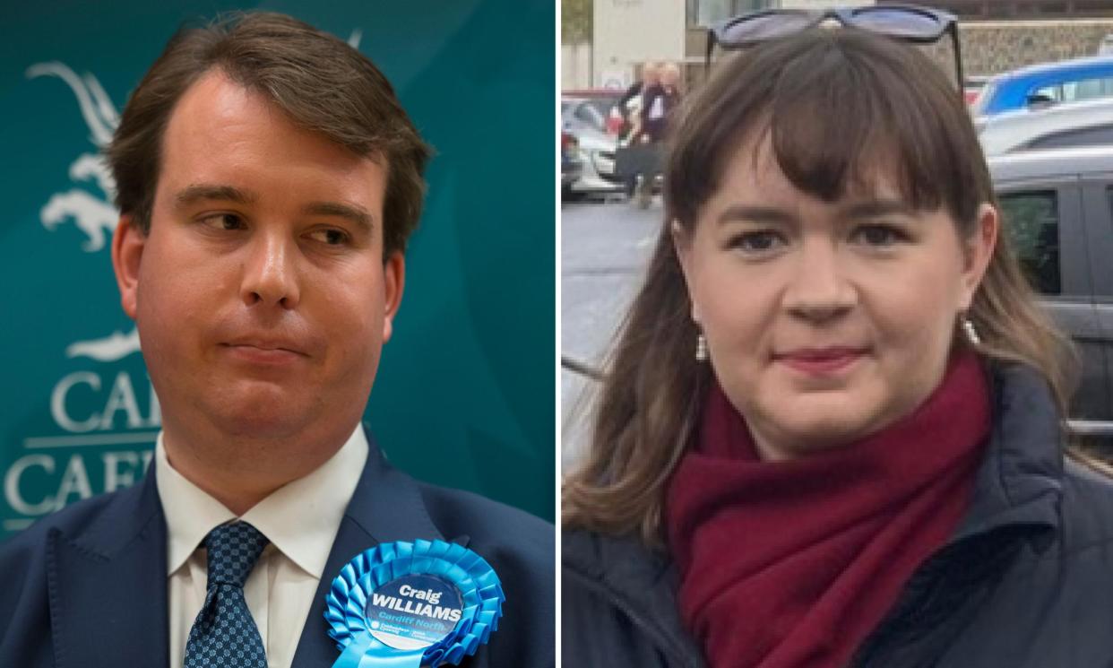 <span>Craig Williams and Laura Saunders are under investigation for allegedly placing bets on the date of the election.</span><span>Composite: Getty Images/Laurasaunders.co.uk</span>