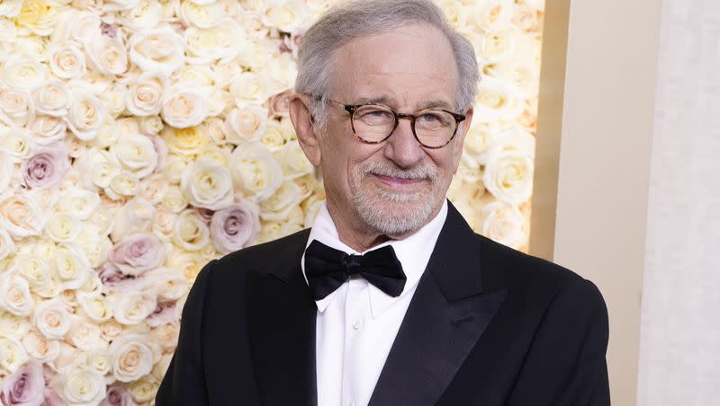Steven Spielberg arrives at the 81st Golden Globe Awards on Sunday, Jan. 7, 2024, at the Beverly Hilton in Beverly Hills, Calif.