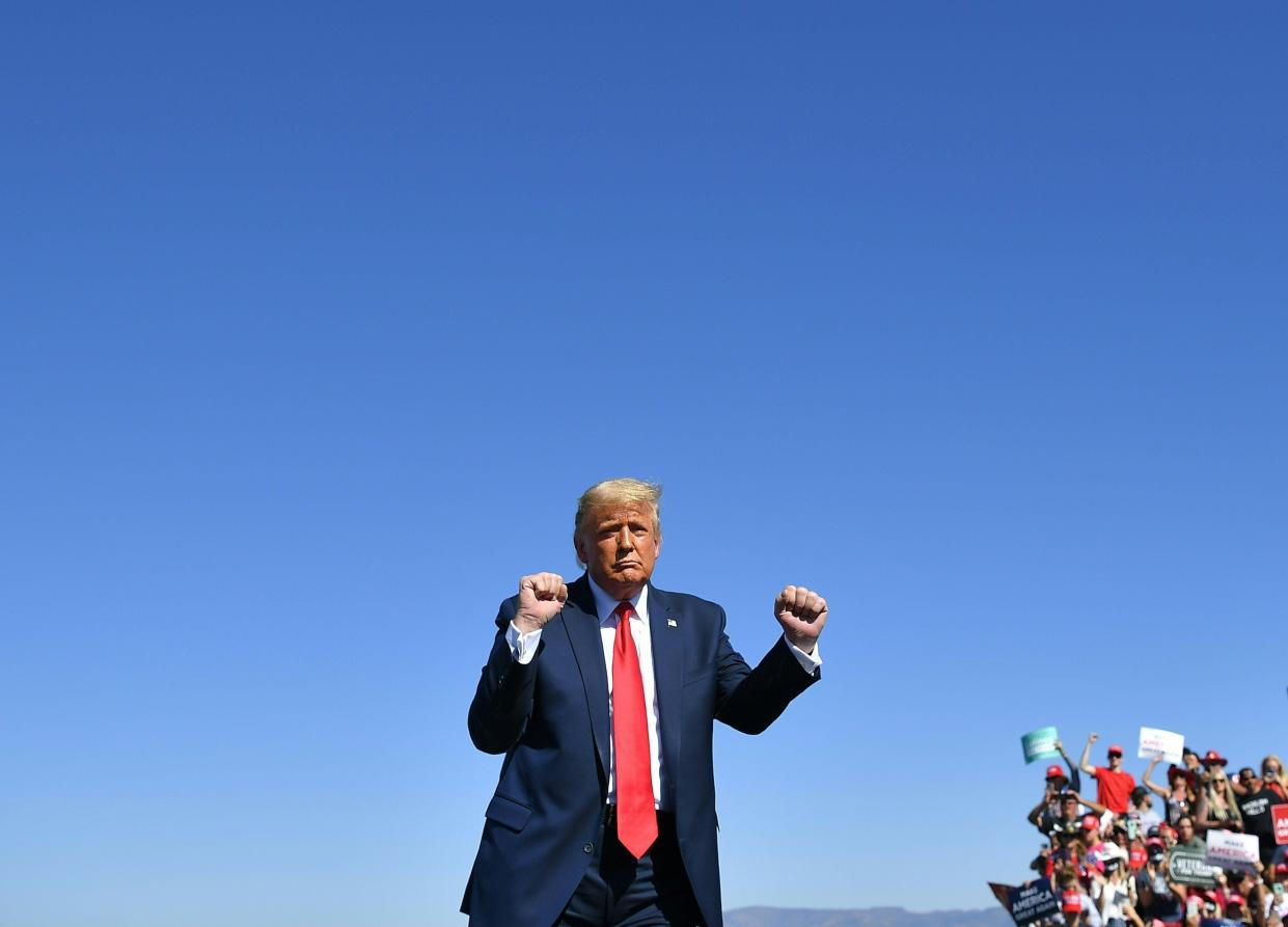 US president Donald Trump in Arizona on Monday (AFP via Getty Images)