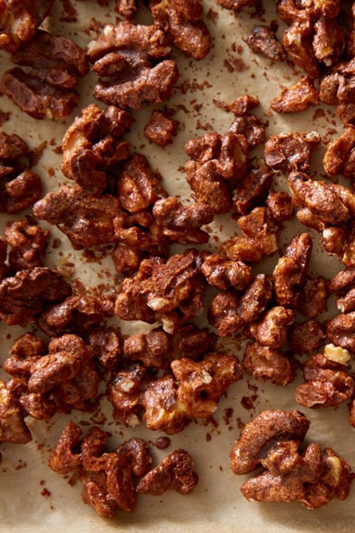 <p>Chestnuts roasting on an open fire are great and all, but your guests will also love these flavorful, protein-filled nuts.</p><p>Get the <a href="https://www.goodhousekeeping.com/food-recipes/easy/a47672/spicy-deviled-walnuts-recipe/" rel="nofollow noopener" target="_blank" data-ylk="slk:Spicy Deviled Walnuts recipe" class="link "><strong>Spicy Deviled Walnuts recipe</strong></a>.</p>