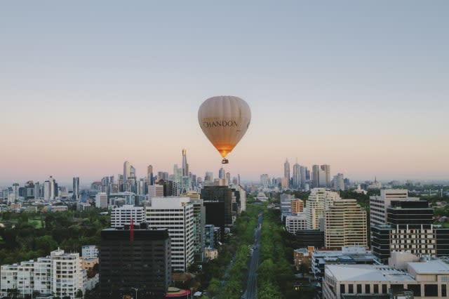 Hot air balloon over Sydney