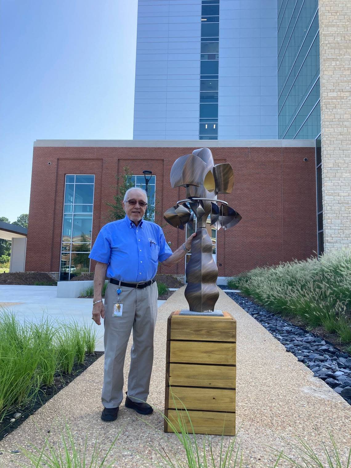 A sculpture in the courtyard of the Rex hospital in Holly Springs is dedicated to former Holly Springs Mayor Dick Sears. The leader was instrumental in getting the facility to the town.