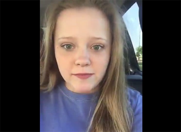 Teen Jaci Lane sings about bra shopping. (Photo: jaci_lane_/Twitter)