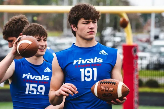 Drake Maye has plenty of big-time connections to UNC, which is why Mack Brown's program has a chance at the 2021 QB. (Jacob Turner/Rivals)