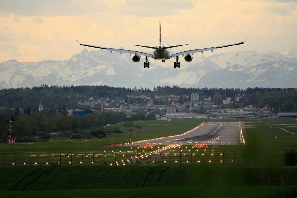 Plane taking off at the airport