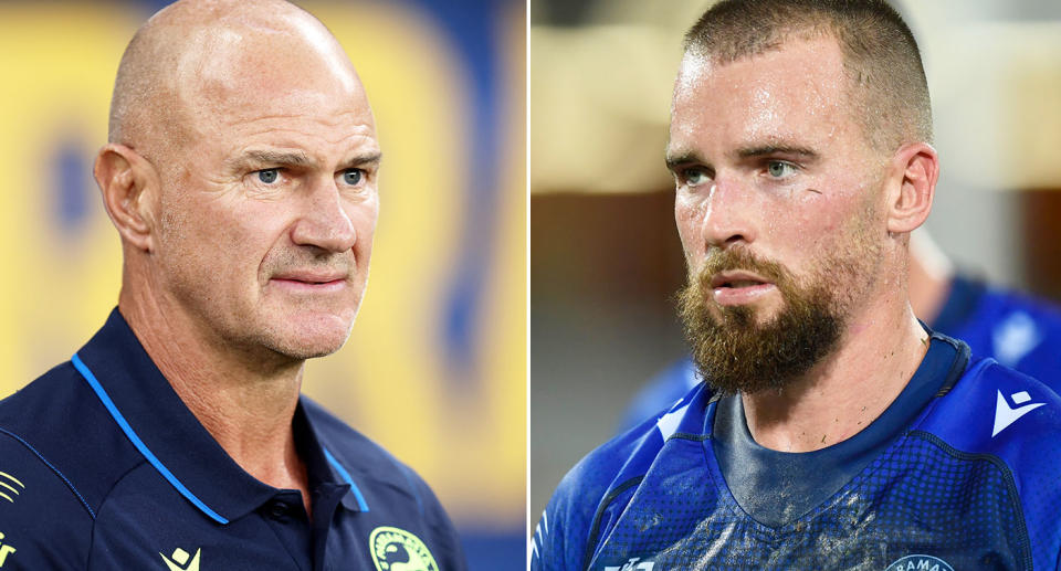 Pictured left to right, Parramatta NRL coach Brad Arthur and Eels captain Clint Gutherson.