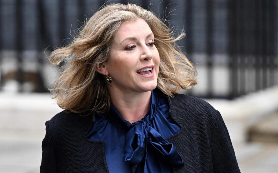 Penny Mordaunt, the new Commons Leader, is pictured leaving Downing Street this morning - Justin Tallis/AFP 