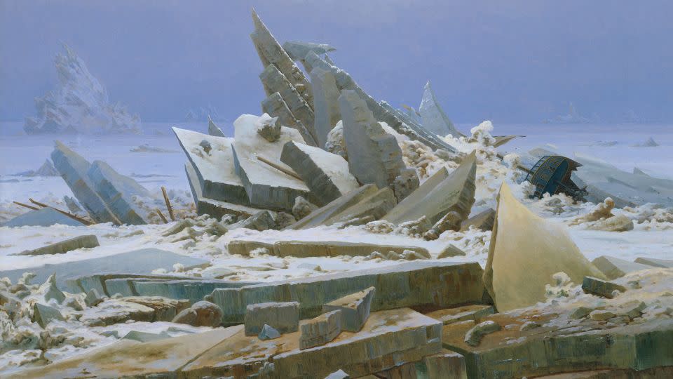 Friedrich's "The Sea of Ice" depicts an arctic shipwreck. - Hamburger Kunsthalle/bpk