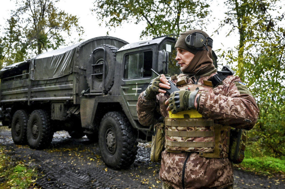 Artillerymen of Ukraine's Armed Forces destroy the Russian invaders with the help of the German 155-mm FH70 howitzer, Zaporizhzhia Region, southeastern Ukraine. Oct. 27, 2022.  / Credit: Sipa via AP Images