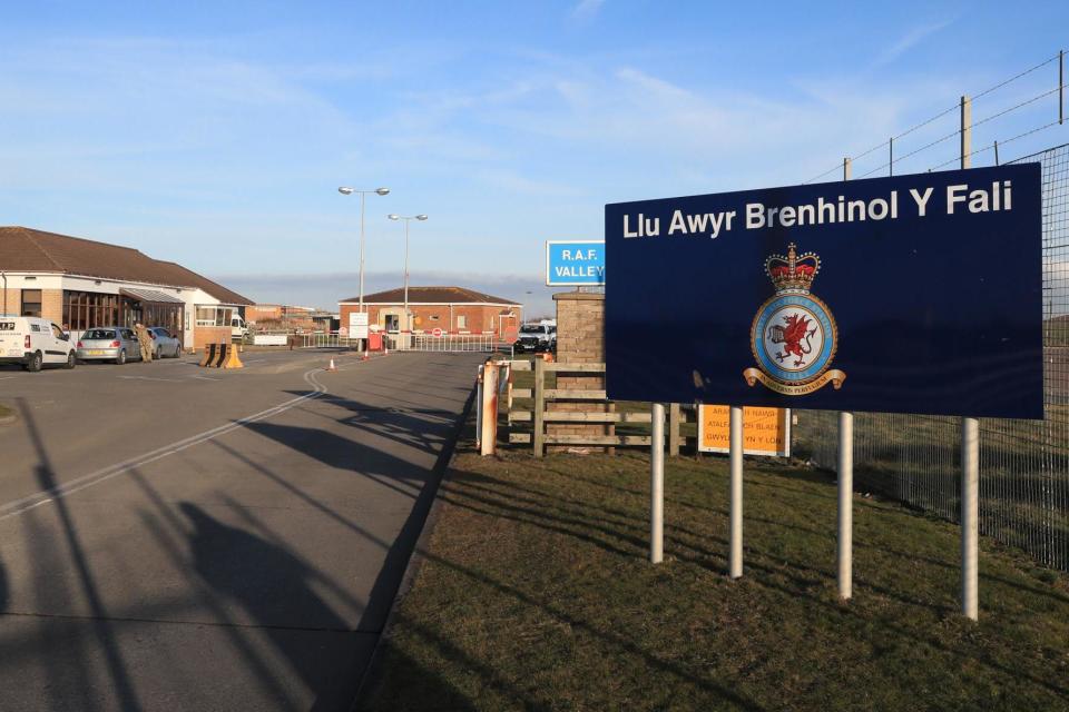 The civilian pilot made an unauthorised landing at RAF Valley in Anglesey, Wales (PA)