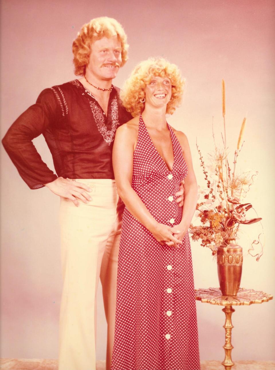 Hugh and Lorraine in Invercargil, New Zealand in 1977