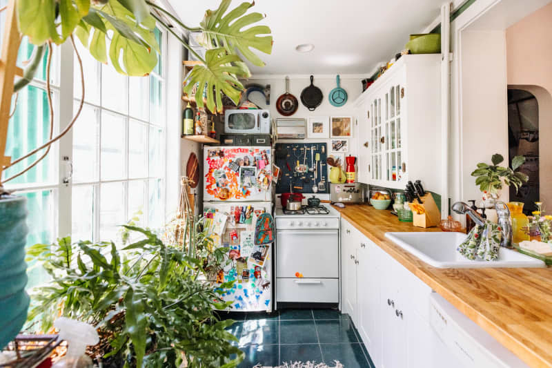 Kitchen with light countertops.