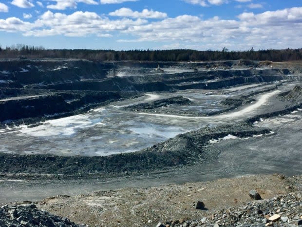 The open pit is seen at Atlantic Gold's Touquoy gold mine in Moose River, N.S. (Paul Palmeter/CBC - image credit)