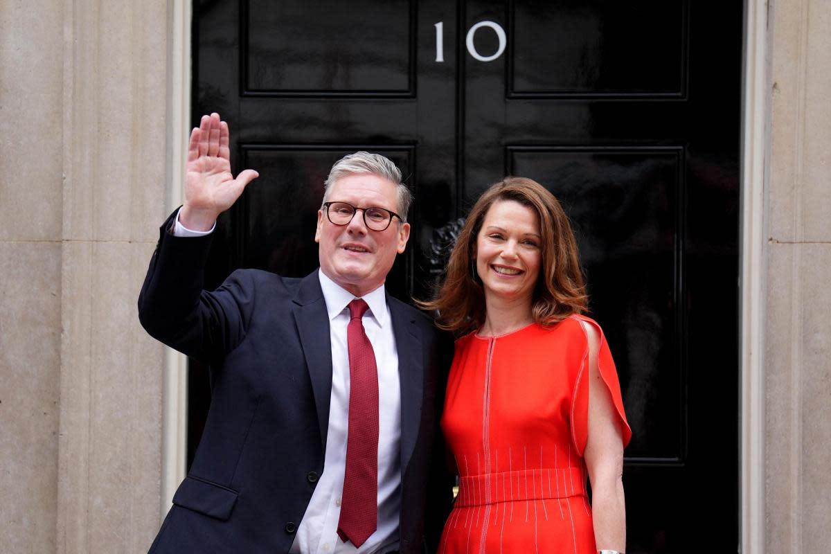 Newly elected Prime Minister Sir Keir Starmer and his wife Victoria Starmer at his official London residence at No 10 Downing Street for the first time after the Labour party won a landslide victory at the 2024 General Election. <i>(Image: PA)</i>