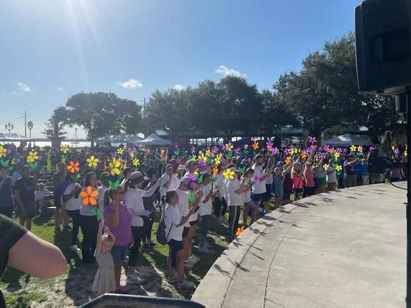 More than 500 people showed up to the walk.