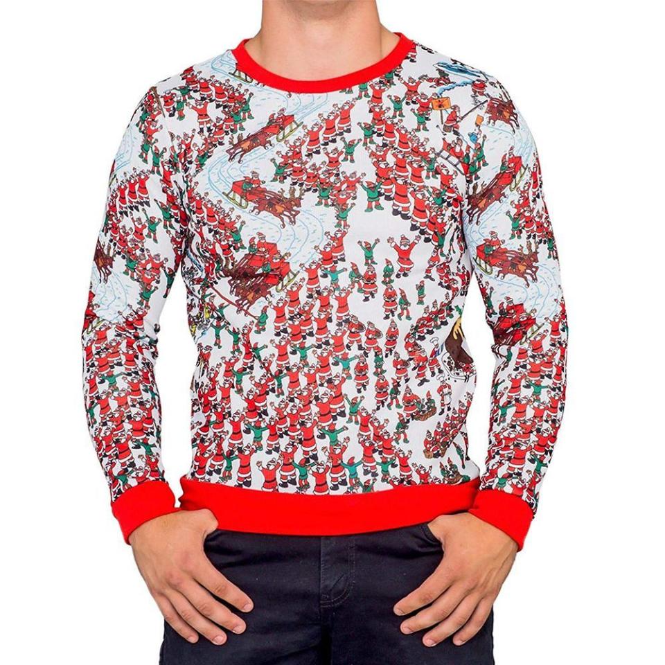 1) Mad Engine Where is Waldo Santa Sleds Sweater