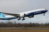 Boeing stages the first flight of its 777X plane outside Seattle