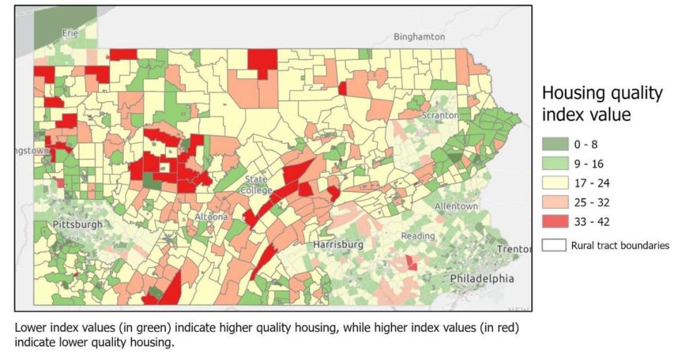 Map of housing quality in Pennsylvania.