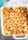 <p>No casserole round-up is complete without a sweet potato casserole. Swap in non-dairy milk, vegan butter, and vegan marshmallows for a lighter version of the holiday favorite that everyone can enjoy. </p><p><em><a href="https://www.karissasvegankitchen.com/vegan-sweet-potato-casserole/" rel="nofollow noopener" target="_blank" data-ylk="slk:Get the recipe from Karissa’s Vegan Kitchen »;elm:context_link;itc:0;sec:content-canvas" class="link ">Get the recipe from Karissa’s Vegan Kitchen »</a></em></p>