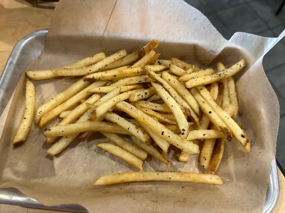 fires on parchment on metal tray at buffalo wild wings