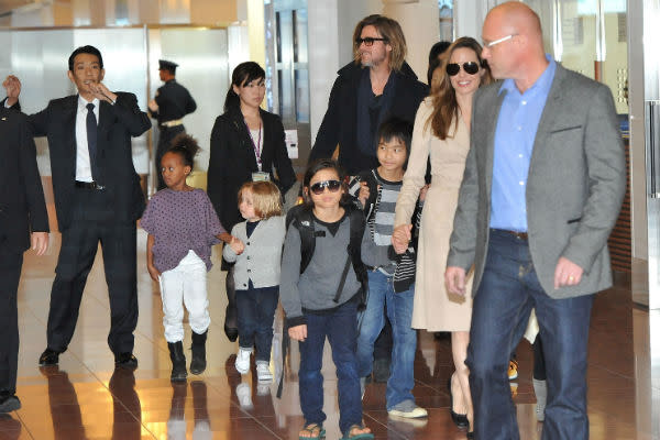 Marriage speculation again reached fever pitch after Jolie gave birth to their first biological child - daughter Shiloh in Namibia in 2006 - and twins Knox and Vivienne in France two years later.