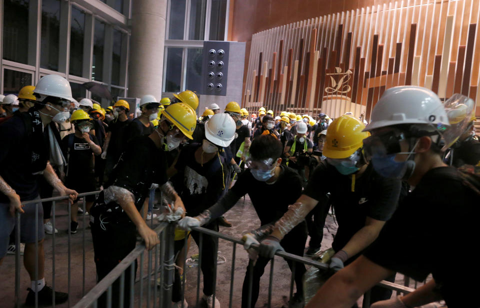 Protesters break into the Legislative Council building during the anniversary of Hong Kong's handover to China in Hong Kong, China July 1, 2019 July 1, 2019. (Photo: Reuters)