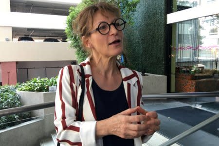 Agnes Callamard, U.N. Special Rapporteur on Extra-Judicial summary or arbitrary Executions, speaks with reporters in Bangkok February 8, 2017. REUTERS/Andrew Marshall