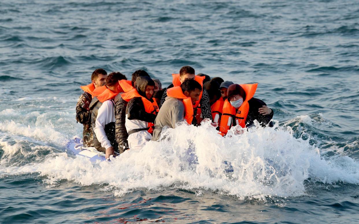 Migrants crossing the Channel in a small boat bound of Dover. The Bill will create new offences for arriving in the UK ‘without a valid entry clearance’ - Gareth Fuller