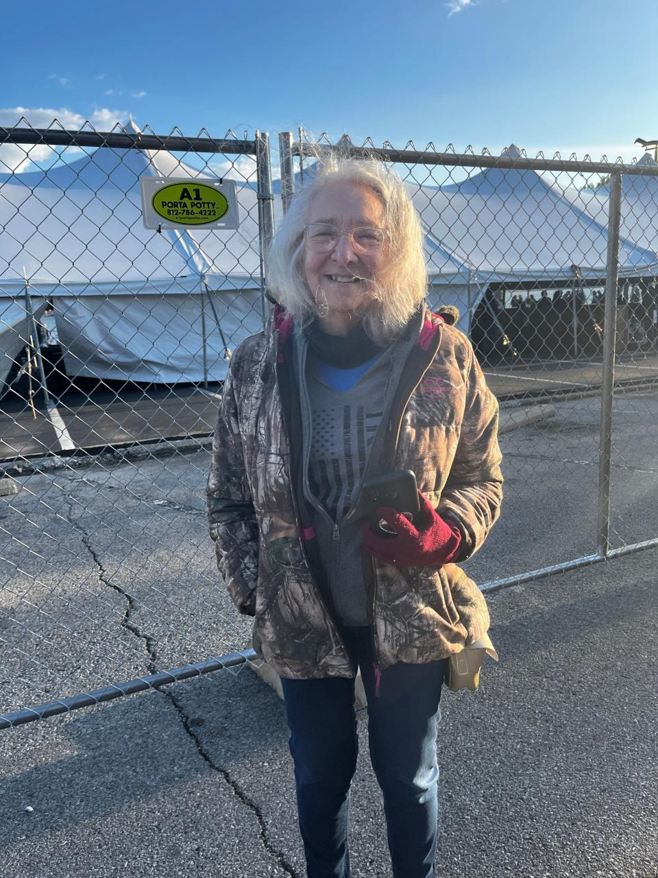 71-year-old Opal Lynch Burkhart's smile grew every time a plane passed by her at Thunder Over Louisville on Saturday, April 22, 2023.