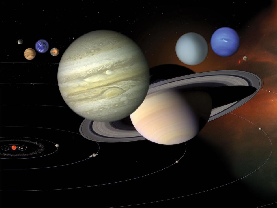 planets solar system scale