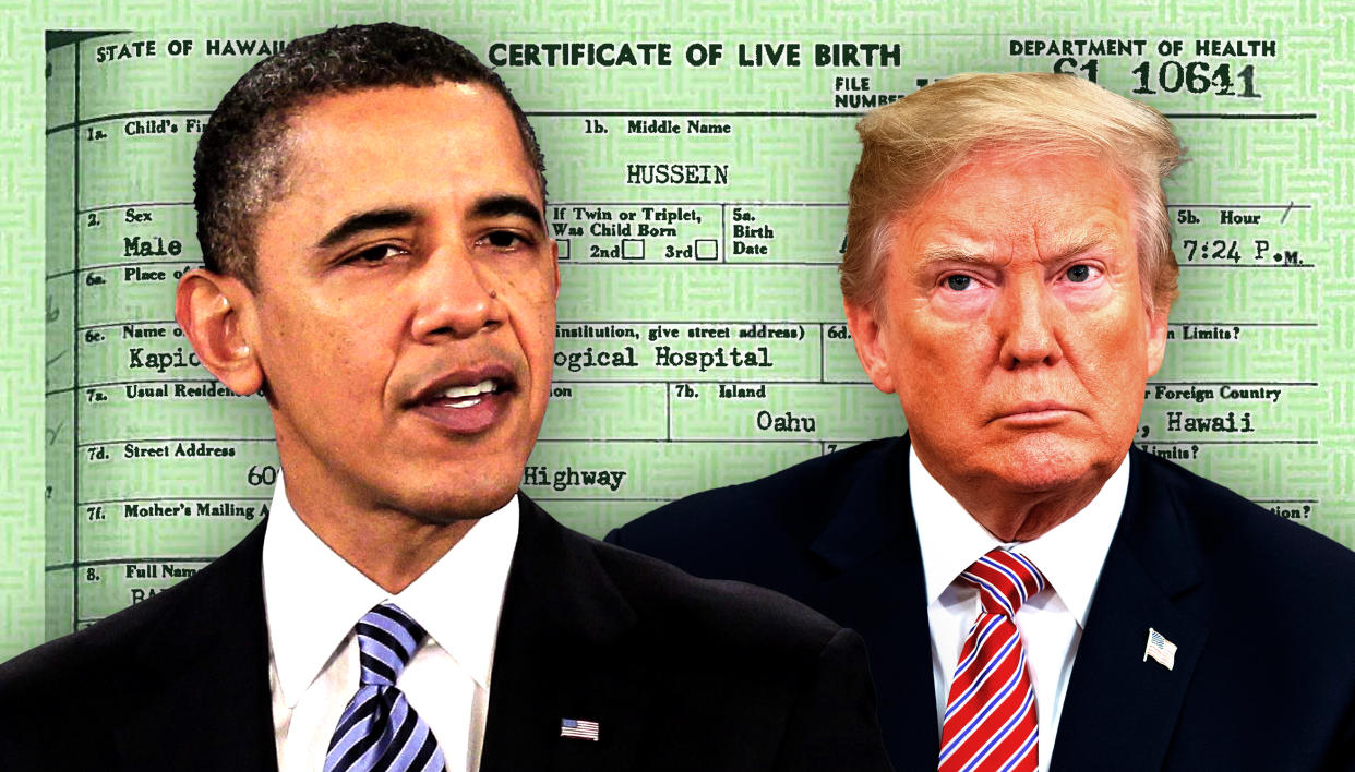 Barack Obama and Donald Trump. (Photo illustration: Yahoo News; photos: AP)